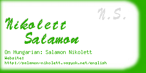 nikolett salamon business card